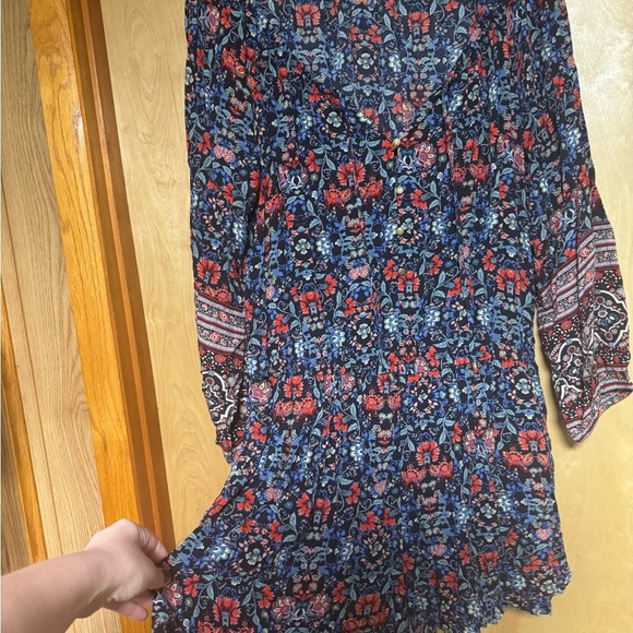 American Eagle Outfitters Pants - American Eagle Outfitters Blue and red flowered Ruffled Tiered romper